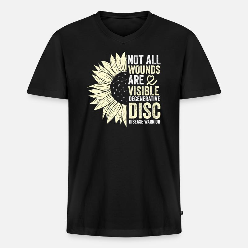 Bandscheibendegeneration Diskose - Männer Premium Bio T-Shirt mit V-Ausschnitt - Schwarz