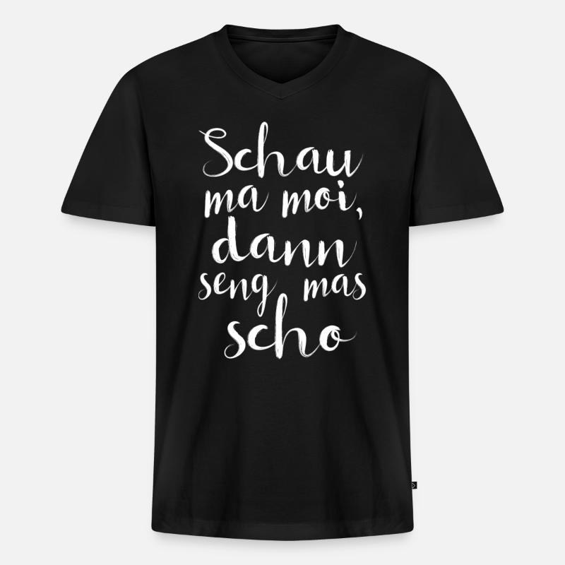 Schau ma moi... - Männer Premium Bio T-Shirt mit V-Ausschnitt - Schwarz