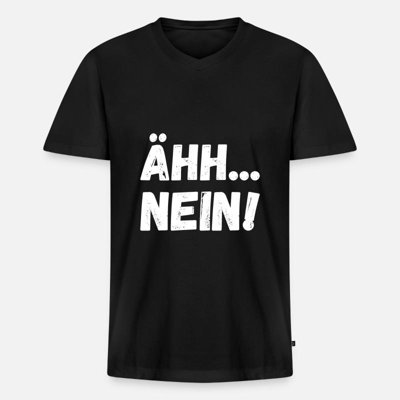Nein - Männer Premium Bio T-Shirt mit V-Ausschnitt - Schwarz