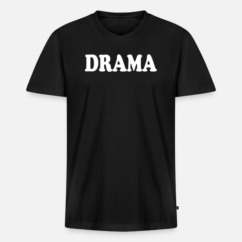 Drama - Männer Premium Bio T-Shirt mit V-Ausschnitt - Schwarz