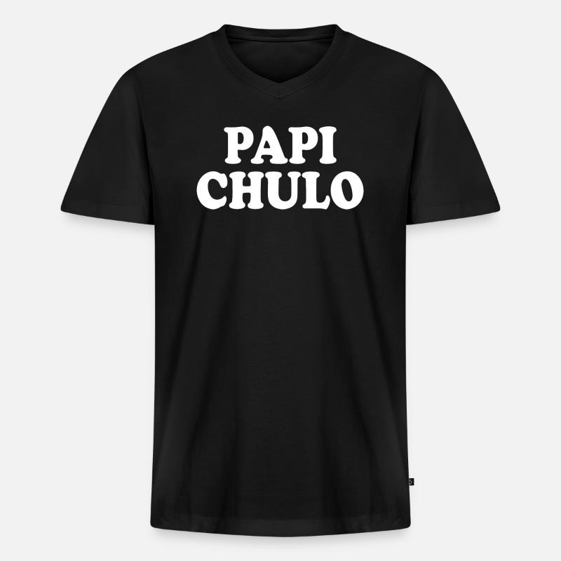 Papi chulo - Männer Premium Bio T-Shirt mit V-Ausschnitt - Schwarz
