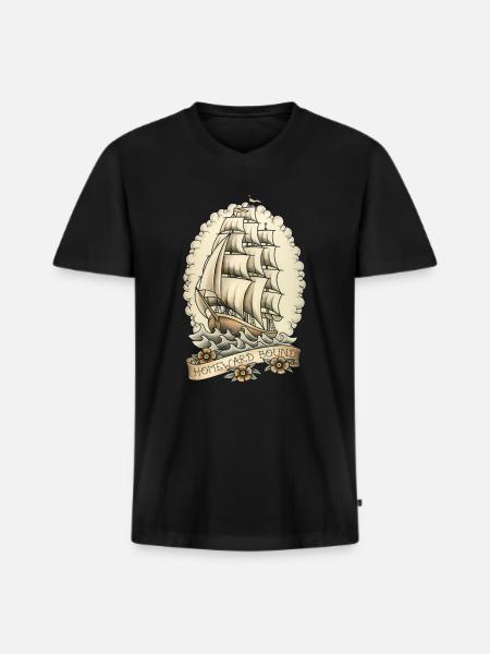 Hauskarten-Tattoos - Männer Premium Bio T-Shirt mit V-Ausschnitt - Schwarz