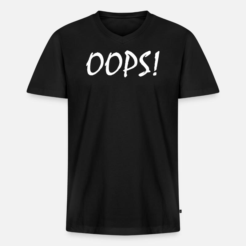 Oops - Männer Premium Bio T-Shirt mit V-Ausschnitt - Schwarz