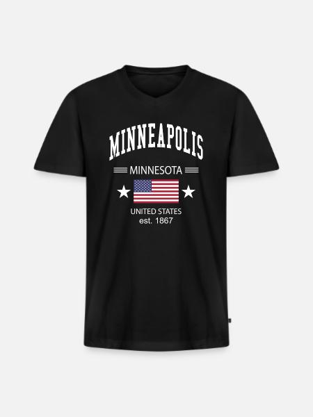 Minneapolis - T-shirt encolure en V Premium bio Homme - noir