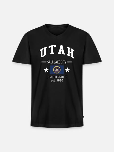 Utah - Men's Premium Organic T-shirt with V-neck - black