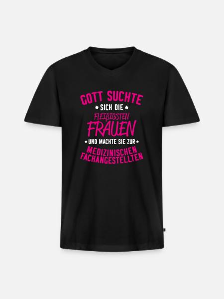 Medical Assistant MFA Gift - Men's Premium Organic T-shirt with V-neck - black