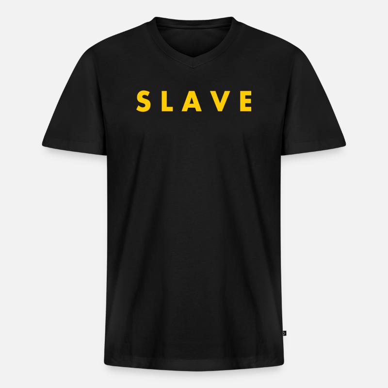 Slave - Männer Premium Bio T-Shirt mit V-Ausschnitt - Schwarz
