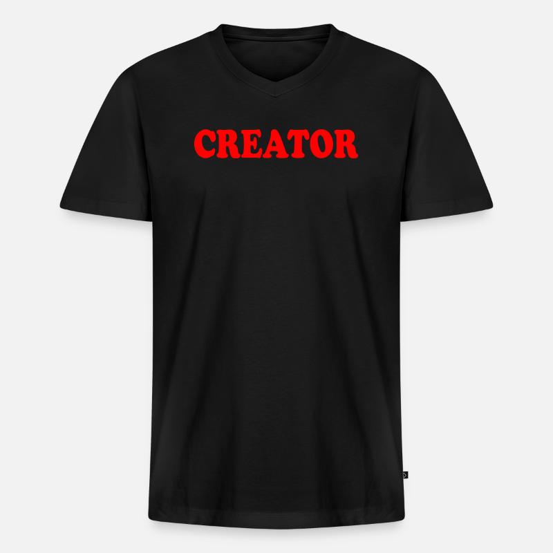 Creator - Männer Premium Bio T-Shirt mit V-Ausschnitt - Schwarz