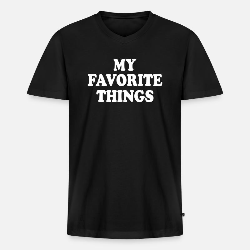 my favorite things - Männer Premium Bio T-Shirt mit V-Ausschnitt - Schwarz