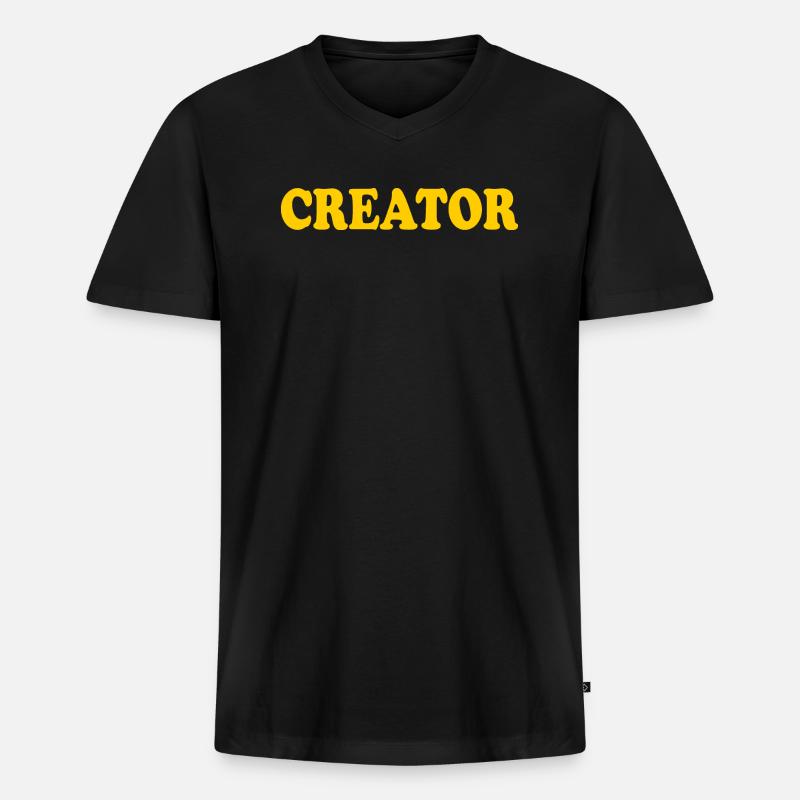 Creator - Männer Premium Bio T-Shirt mit V-Ausschnitt - Schwarz