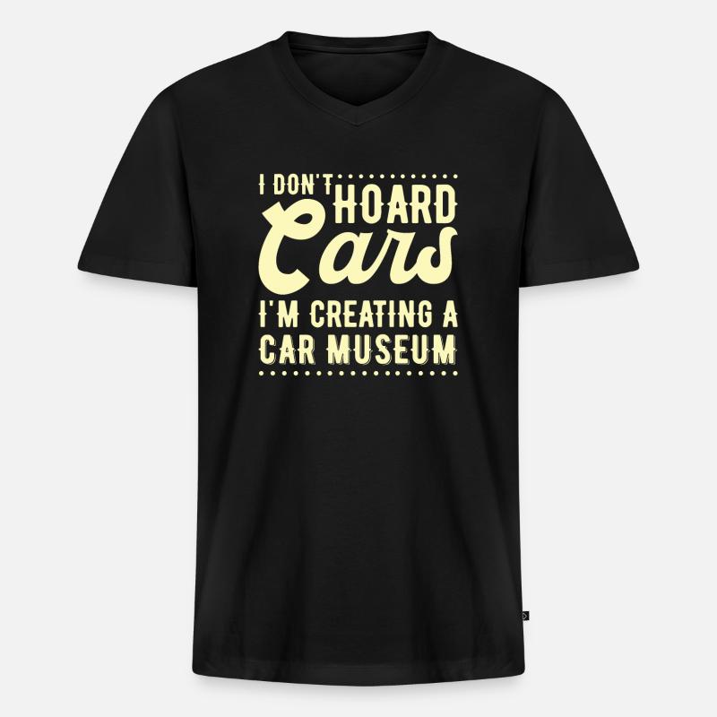 Oldtimer Sammler Lustiger Oldtimer - Männer Premium Bio T-Shirt mit V-Ausschnitt - Schwarz