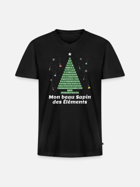 MON BEAU SAPIN DES ELEMENTS - Männer Premium Bio T-Shirt mit V-Ausschnitt - Schwarz