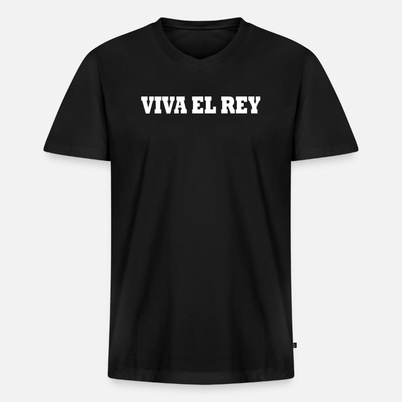 Viva el rey - Männer Premium Bio T-Shirt mit V-Ausschnitt - Schwarz