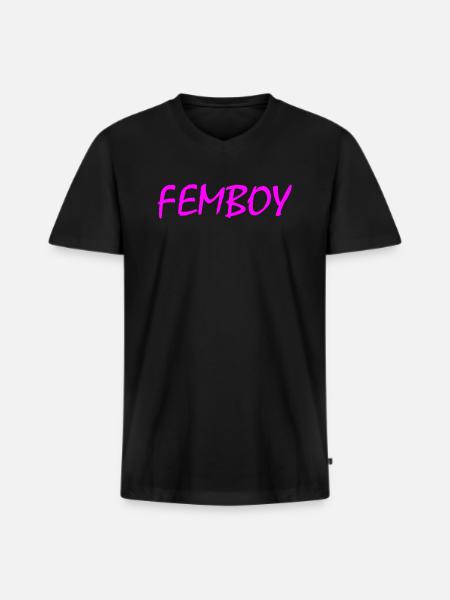 Femboy - Männer Premium Bio T-Shirt mit V-Ausschnitt - Schwarz