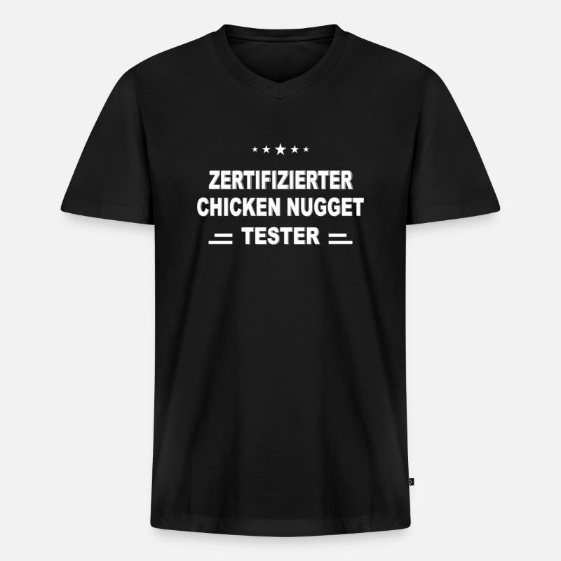 Chicken Nuggets - Männer Premium Bio T-Shirt mit V-Ausschnitt - Schwarz