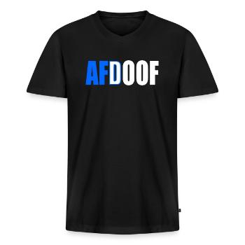 Afd doof afdoof - Männer Premium Bio T-Shirt mit V-Ausschnitt - Schwarz - Vorne - Nico (187cm)