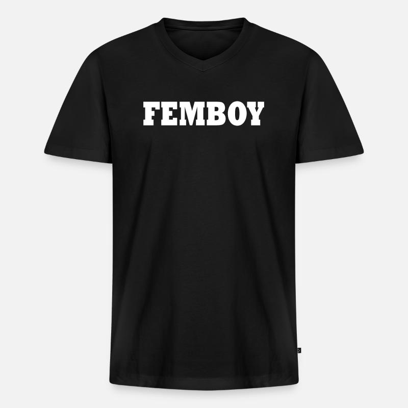 Femboy - Männer Premium Bio T-Shirt mit V-Ausschnitt - Schwarz