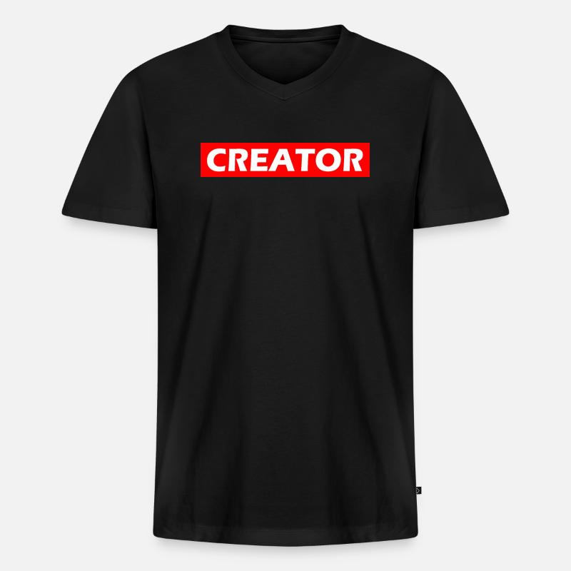 Creator - Männer Premium Bio T-Shirt mit V-Ausschnitt - Schwarz