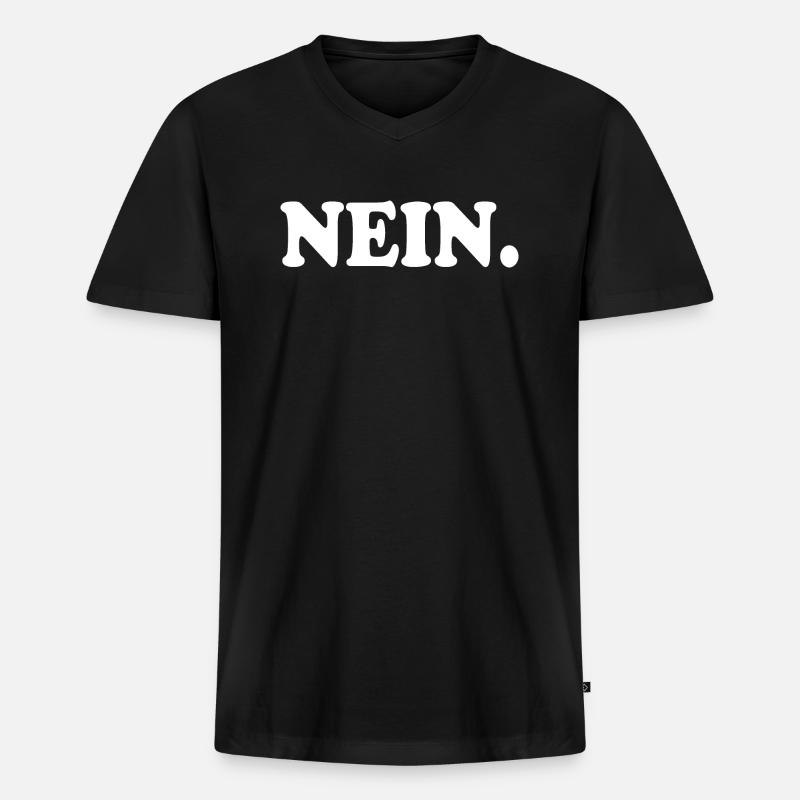 Nein - Männer Premium Bio T-Shirt mit V-Ausschnitt - Schwarz