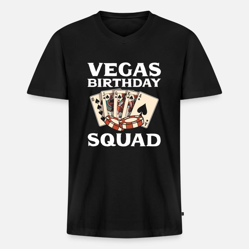 Blackjack Black Jack - Männer Premium Bio T-Shirt mit V-Ausschnitt - Schwarz