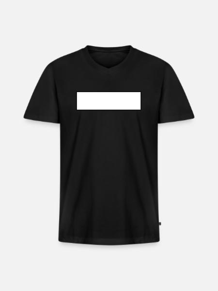 White bar white shield rectangle - Men's Premium Organic T-shirt with V-neck - black