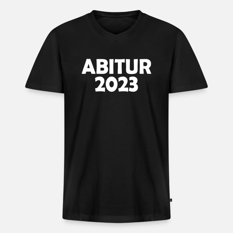 Abitur 2023 - Männer Premium Bio T-Shirt mit V-Ausschnitt - Schwarz