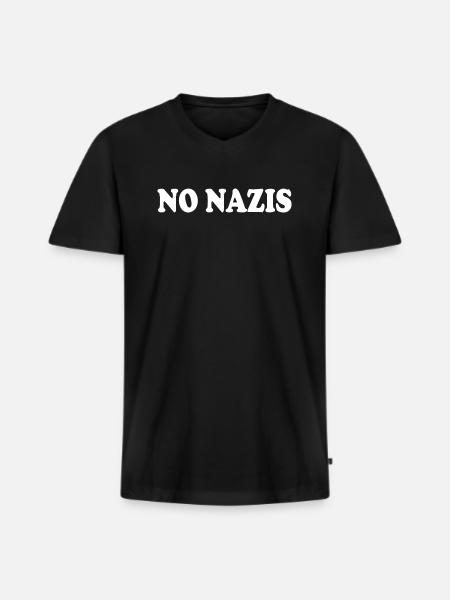 No nazis - Men's Premium Organic T-shirt with V-neck - black