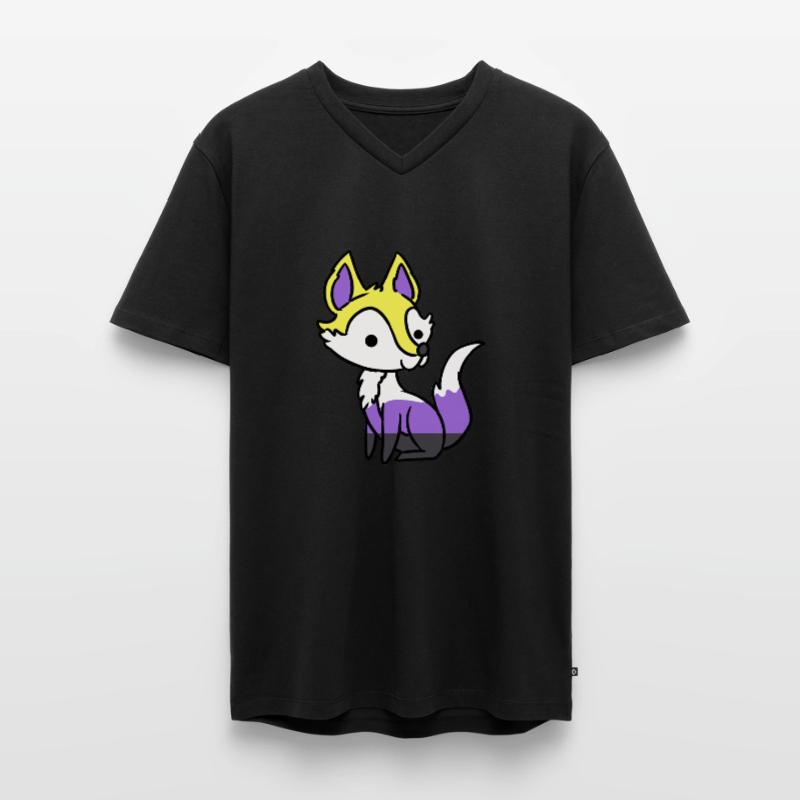 Nonbinary Fox Nonbinary Pride Men's Premium Organic T-shirt with V-neck