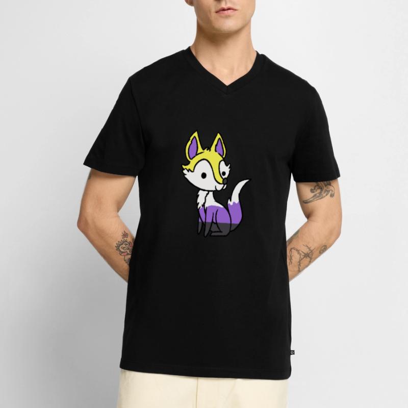 Nonbinary Fox Nonbinary Pride Men's Premium Organic T-shirt with V-neck