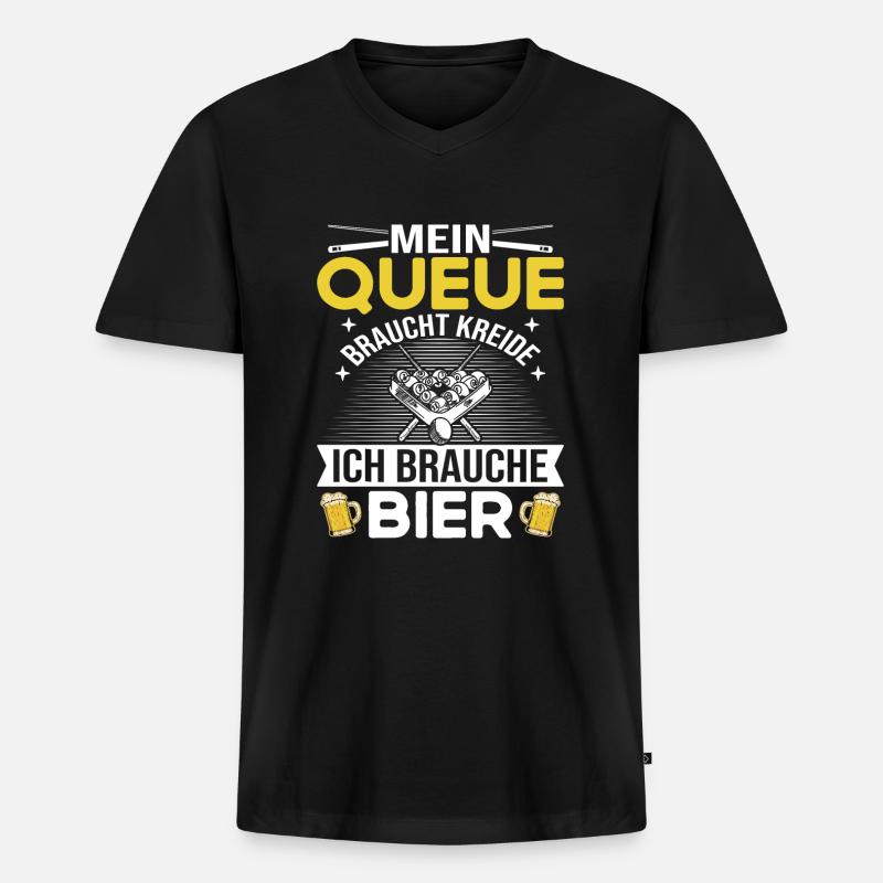 Pool Billard Sprüche Billards - Männer Premium Bio T-Shirt mit V-Ausschnitt - Schwarz