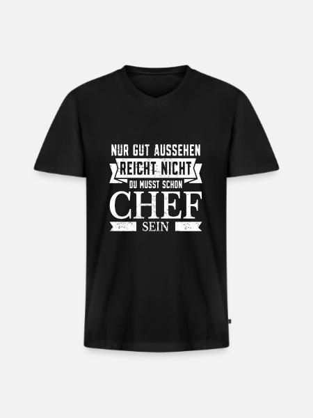 Chef Abteilungsleiter Schaf Boss - Männer Premium Bio T-Shirt mit V-Ausschnitt - Schwarz