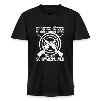 Sportschießen Zielscheibe Schießsport Sportschütze - Männer Premium Bio T-Shirt mit V-Ausschnitt - Schwarz - Vorne - Nico (187cm)