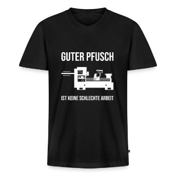 Zerspaner Wochenende Zerspanungsmechaniker CNC - Männer Premium Bio T-Shirt mit V-Ausschnitt - Schwarz - Vorne - Nico (187cm)