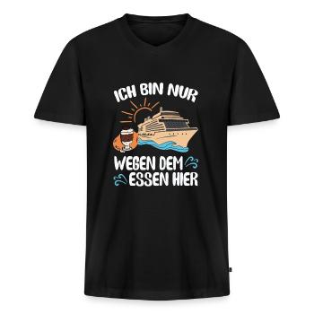 Kreuzfahrt Kreuzfahrtschiff Schiffsreise - Männer Premium Bio T-Shirt mit V-Ausschnitt - Schwarz - Vorne - Nico (187cm)