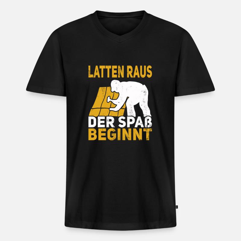 Dachdecker geschenk dachdeckermeister - Männer Premium Bio T-Shirt mit V-Ausschnitt - Schwarz