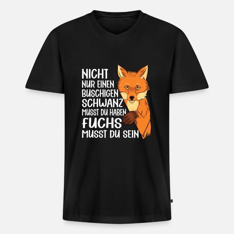 Fuchs Statement Rotfuchs Spruch - Männer Premium Bio T-Shirt mit V-Ausschnitt - Schwarz