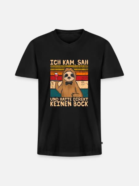 Kellner Bedienung - Männer Premium Bio T-Shirt mit V-Ausschnitt - Schwarz