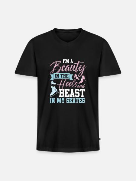 Ice hockey spieler - Männer Premium Bio T-Shirt mit V-Ausschnitt - Schwarz