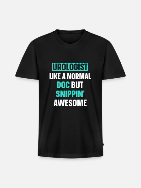 Vasektomie Urologe - Männer Premium Bio T-Shirt mit V-Ausschnitt - Schwarz