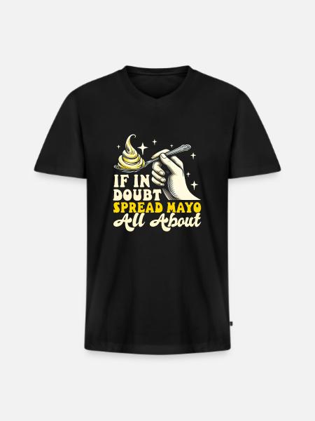 Mayo Lover mayonnaise - Männer Premium Bio T-Shirt mit V-Ausschnitt - Schwarz