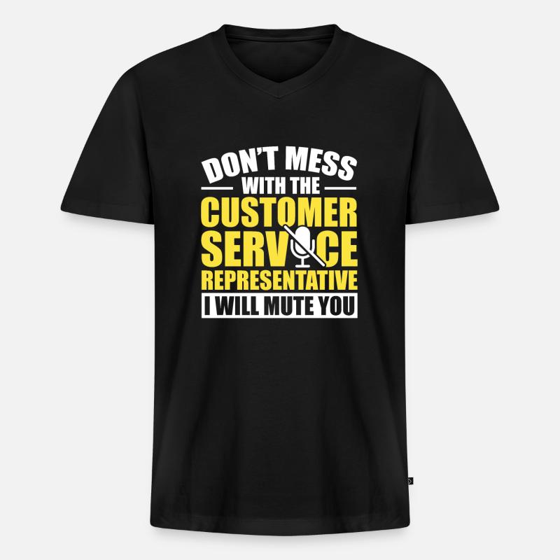 Customer Service Representative CSR - Männer Premium Bio T-Shirt mit V-Ausschnitt - Schwarz