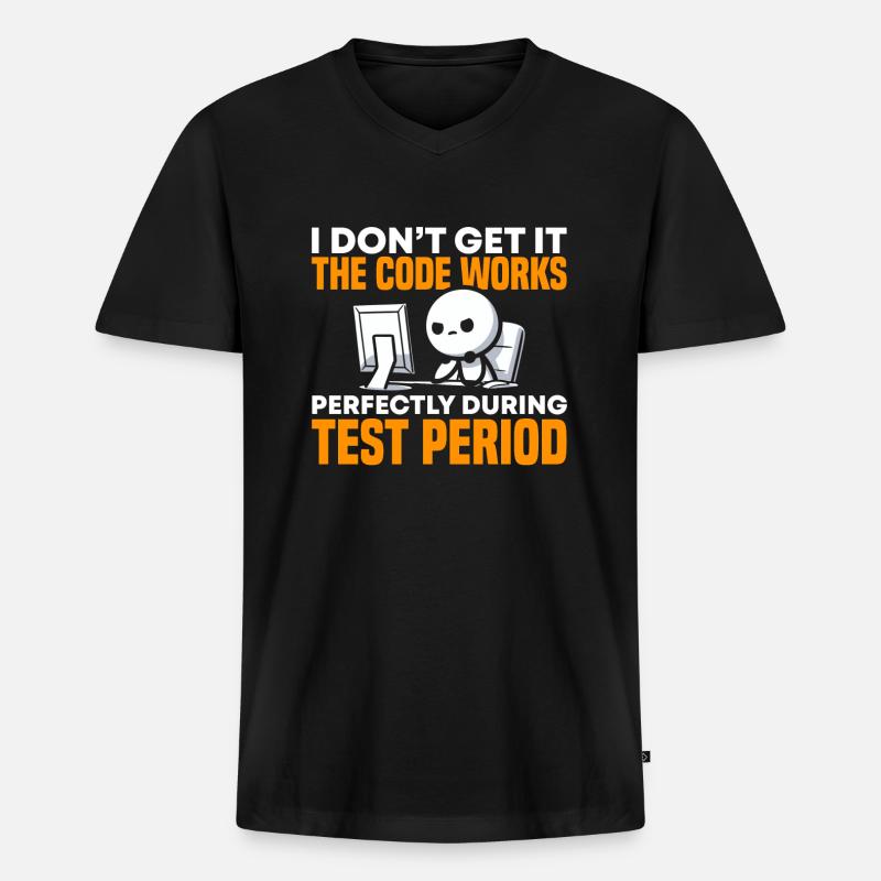 Computer Programmer Computer Programming - Men's Premium Organic T-shirt with V-neck - black