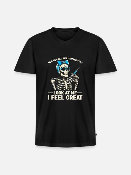 Medication Aide Med Aide - Männer Premium Bio T-Shirt mit V-Ausschnitt - Schwarz