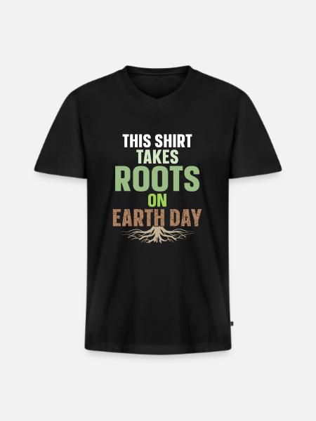 Earth Day - Männer Premium Bio T-Shirt mit V-Ausschnitt - Schwarz
