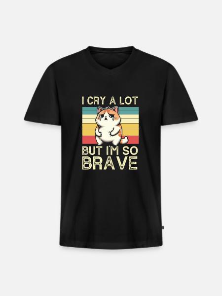 Tummy Ache Survivor - Männer Premium Bio T-Shirt mit V-Ausschnitt - Schwarz