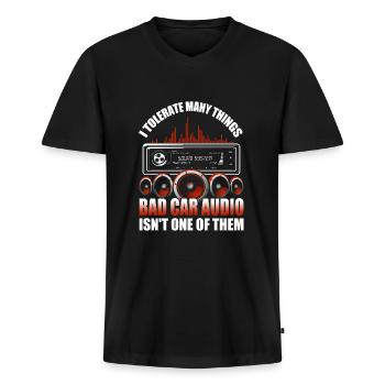 Car audio - Männer Premium Bio T-Shirt mit V-Ausschnitt - Schwarz - Vorne - Nico (187cm)