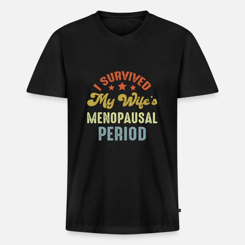 Dad - Männer Premium Bio T-Shirt mit V-Ausschnitt - Schwarz