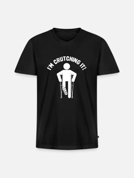 Funny Foot Surgery - Männer Premium Bio T-Shirt mit V-Ausschnitt - Schwarz