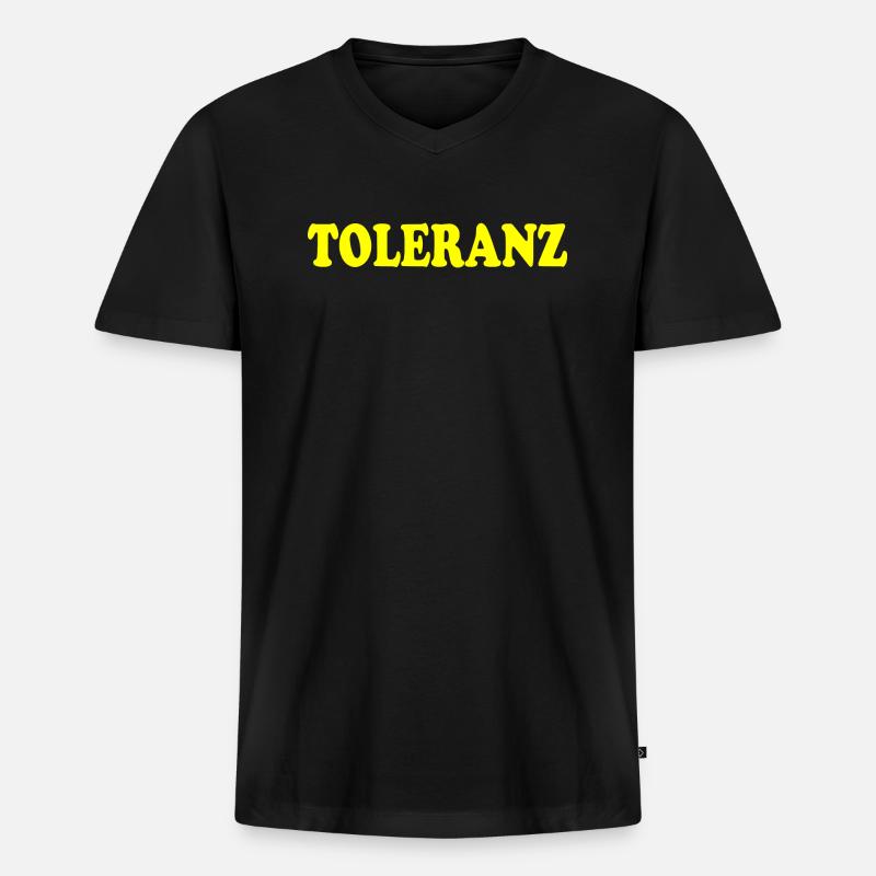Toleranz - Männer Premium Bio T-Shirt mit V-Ausschnitt - Schwarz