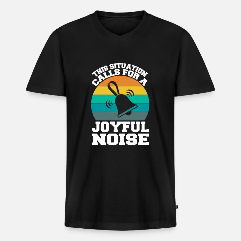 Handbell Choir - Männer Premium Bio T-Shirt mit V-Ausschnitt - Schwarz